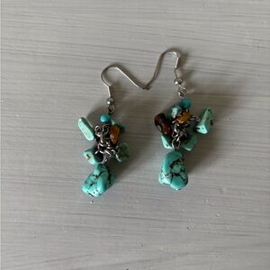 Turquoise and Silver Dangle Earrings